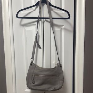 Michael Kors gray leather crossbody